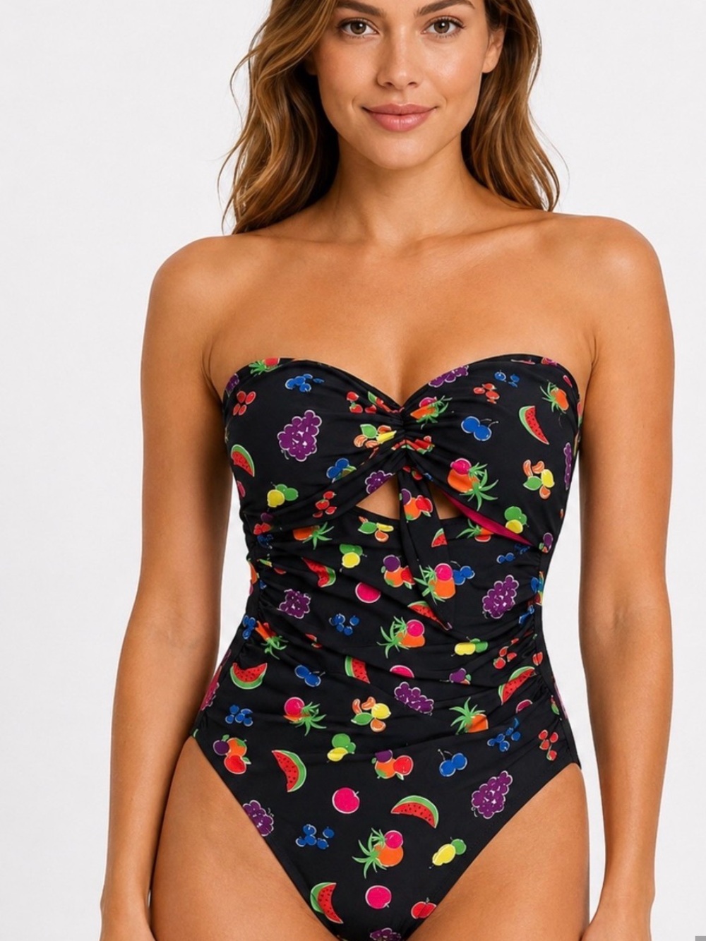 NWT Kate Spade New York one-piece swimsuit multicolor fruit print $178 sz S